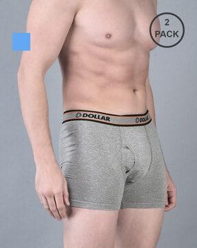 men pack of 2 trunks with logo waistband