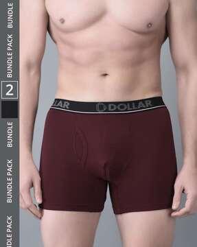 men pack of 2 trunks with logo waistband