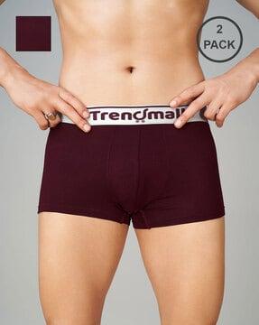 men pack of 2 trunks with logo waistband