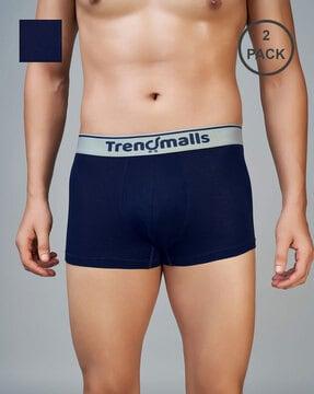 men pack of 2 trunks with logo waistband