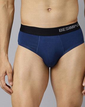 men pack of 2 typographic print briefs with elasticated waistband