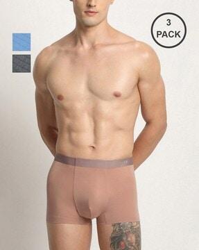 men pack of 2 typographic print trunks with elasticated waistband