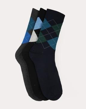 men pack of 3 assorted geometric pattern socks