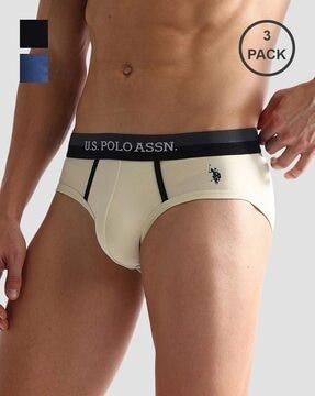 men pack of 3 briefs with logo waistband