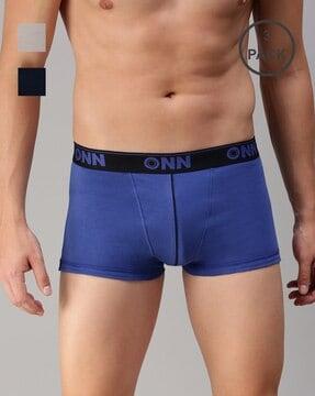 men pack of 3 cotton trunks with logo waistband