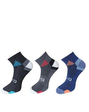 men pack of 3 geometric print ankle-length socks