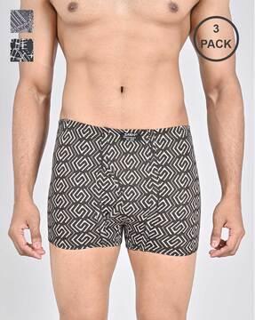 men pack of 3 geometric print trunks