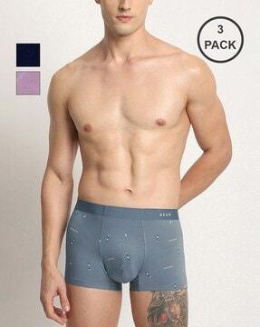 men pack of 3 graphic print trunks with elasticated waistband