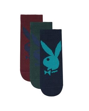 men pack of 3 logo print socks