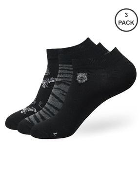 men pack of 3 printed ankle-length socks