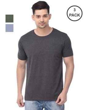 men pack of 3 regular fit crew-neck t-shirts