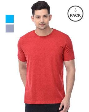 men pack of 3 regular fit round-neck t-shirts