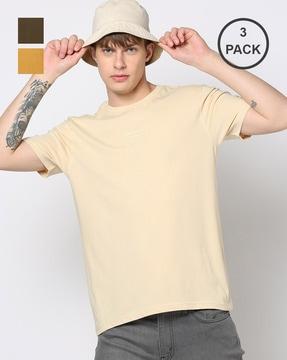 men pack of 3 slim fit crew-neck t-shirts