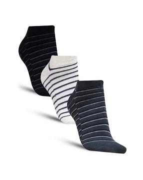 men pack of 3 striped ankle-length socks