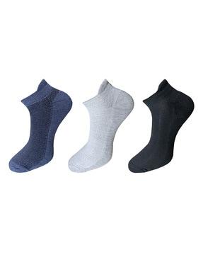men pack of 3 striped ankle length socks