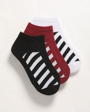men pack of 3 striped ankle-length socks