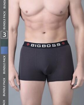 men pack of 3 trunks with elasticated waist