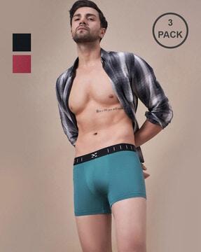 men pack of 3 trunks with elasticated waistband