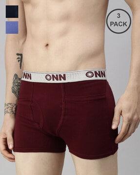 men pack of 3 trunks with elasticated waistband