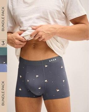 men pack of 3 trunks with elasticated waistband