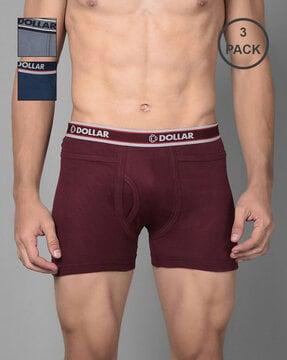 men pack of 3 trunks with logo waistband