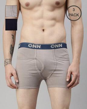 men pack of 3 trunks with logo waistband