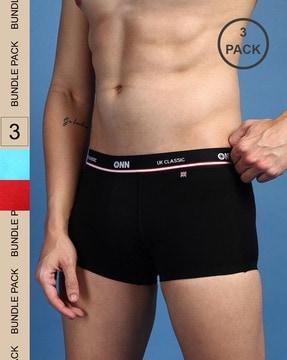 men pack of 3 trunks with logo waistband