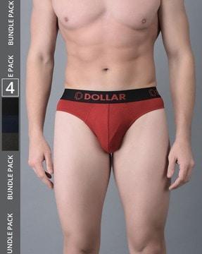 men pack of 4 assorted briefs with elasticated waistband