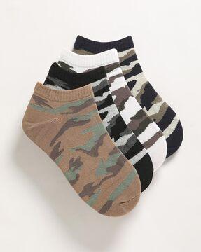 men pack of 4 camouflage patterned ankle-length socks