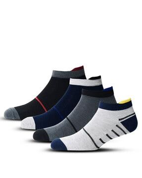 men pack of 4 colourblock ankle-length socks