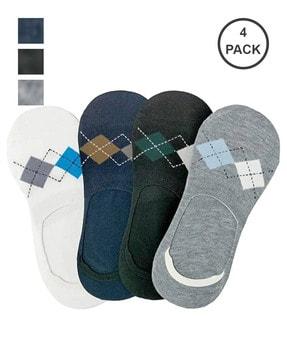 men pack of 4 geometric print no-show socks