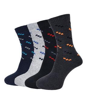 men pack of 4 printed mid-calf length socks