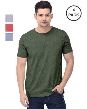 men pack of 4 regular fit crew-neck t-shirts