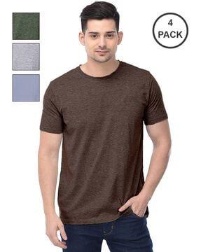 men pack of 4 regular fit crew-neck t-shirts