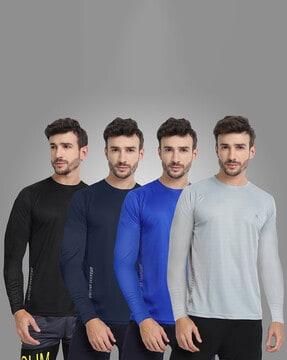 men pack of 4 regular fit crew-neck t-shirts