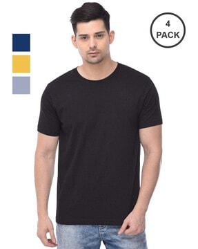 men pack of 4 regular fit round-neck t-shirts