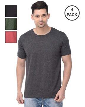 men pack of 4 regular fit round-neck t-shirts