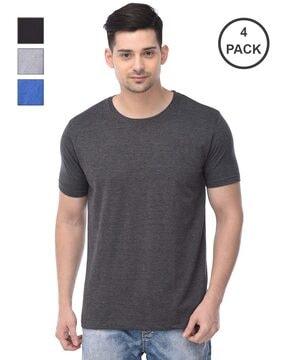 men pack of 4 regular fit round-neck t-shirts