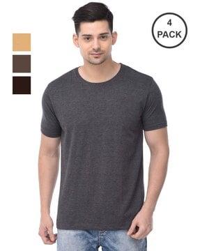 men pack of 4 regular fit round-neck t-shirts