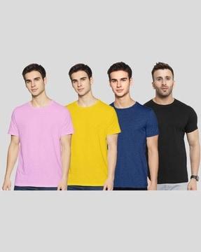 men pack of 4 round-neck regular fit t-shirts