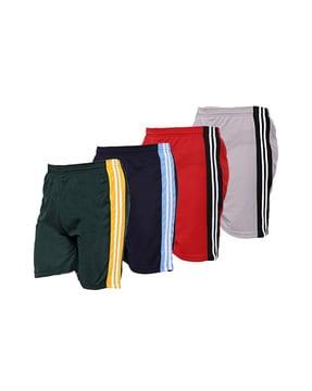 men pack of 4 striped regular fit knit shorts