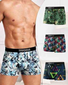 men pack of 4 trunks with logo waistband