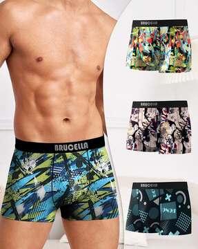 men pack of 4 trunks with logo waistband