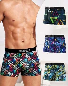 men pack of 4 trunks with logo waistband