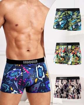 men pack of 4 trunks with logo waistband