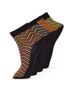 men pack of 5 assorted chevron pattern ankle-length socks