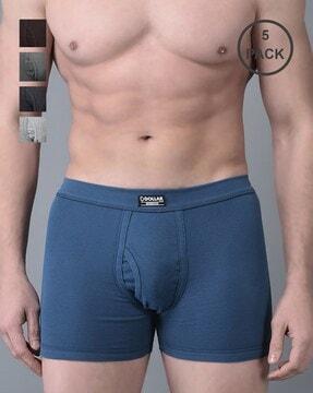 men pack of 5 assorted trunks with elasticated waistband