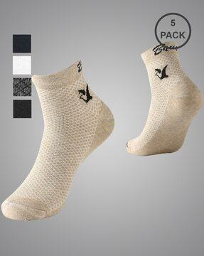 men pack of 5 printed ankle-length socks