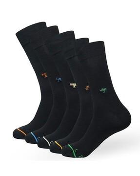 men pack of 5 printed mid-calf socks