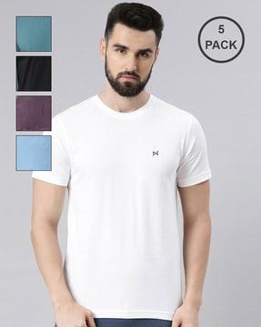 men pack of 5 regular fit crew-neck t-shirts